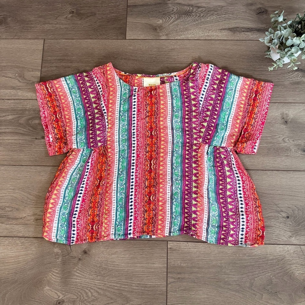 Maeve Anthropologie Multicolor Boho Top Size Small - Picture 2 of 6